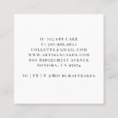 ベーカー菓子シェフウォーターカラーベーカーズツールベーカリー スクエア名刺 (裏面)