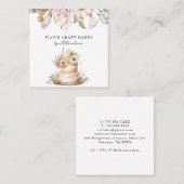 ベーカー菓子シェフウォーターカラーベーキングツールケーキ スクエア名刺 (正面/裏面)