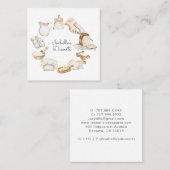 ベーカー菓子シェフウォーターカラーベーキング成分 スクエア名刺 (正面/裏面)