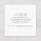 ベーカー菓子シェフウォーターカラーベーキング成分 スクエア名刺 (裏面)