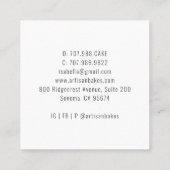 ベーカー菓子シェフウォーターカラー スクエア名刺 (裏面)