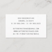 ベーカー菓子シェフエレガントケーキ 名刺 (裏面)