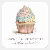 ベーカー菓子シェフカップケーキベーカーの製品ラベル スクエアシール (正面)