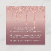 ベーカー菓子シェフグリッタードリップバラ金ゴールド スクエア名刺 (裏面)