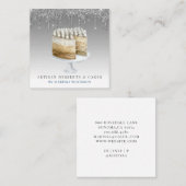 ベーカー菓子シェフケーキシルバーグリッタードリップ スクエア名刺 (正面/裏面)