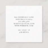 ベーカー菓子シェフケーキブルーグリーングリッタードリップスSq スクエア名刺 (裏面)