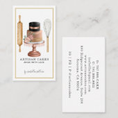 ベーカー菓子シェフケーキベーキング器具 名刺 (正面/裏面)