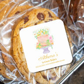 ベーカー菓子シェフケータリング水彩 スクエアシール