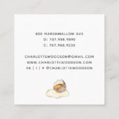 ベーカー菓子シェフシュガーフラワーエッグ スクエア名刺 (裏面)