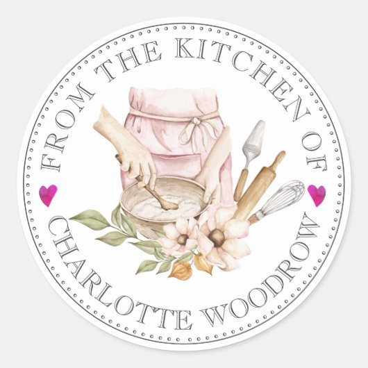 ベーカー菓子シェフツールフードラベルシール ラウンドシール (正面)