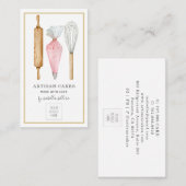 ベーカー菓子シェフツールロゴ名刺 名刺 (正面/裏面)