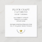 ベーカー菓子シェフデザートケーターベーカーのツール スクエア名刺 (裏面)