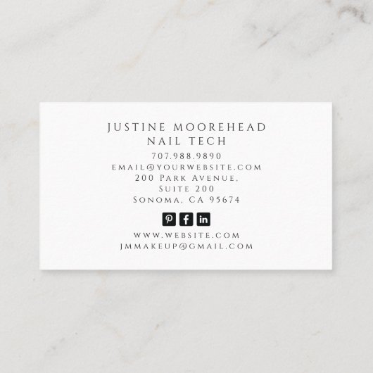 ベーカー菓子シェフデザートケーター 名刺 (裏面)