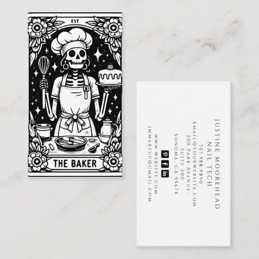 ベーカー菓子シェフデザートケーター 名刺 (正面/裏面)