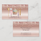 ベーカー菓子シェフバラ金ゴールドグリッタードリップスツール 名刺 (正面/裏面)