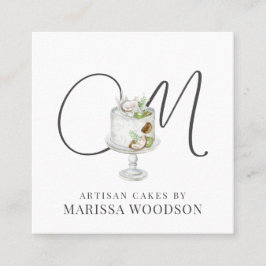 ベーカー菓子シェフピンクエレガントクケーキスクエアブシン スクエア名刺