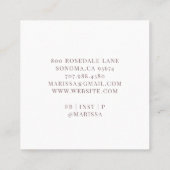 ベーカー菓子シェフピンクエレガントケーキ広場ビジネス スクエア名刺 (裏面)