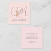 ベーカー菓子シェフピンクベーカーズツール スクエア名刺 (正面/裏面)