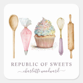 ベーカー菓子シェフベーカーの食器製品ラベル スクエアシール