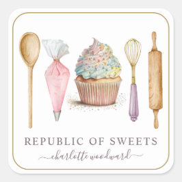 ベーカー菓子シェフベーカーの食器製品ラベル スクエアシール