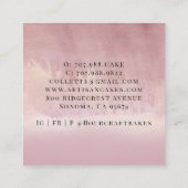 ベーカー菓子シェフベーカーズツールほこりっぽいピンク スクエア名刺 (裏面)