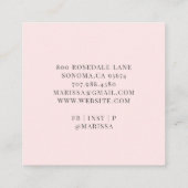 ベーカー菓子シェフベーカーズツールピンクスクエアビジネス スクエア名刺 (裏面)