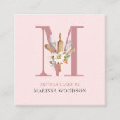 ベーカー菓子シェフベーカーズツールピンク スクエア名刺 (正面)