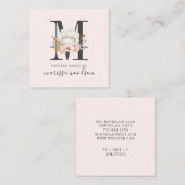 ベーカー菓子シェフベーカーズツールモノグラムのピンクS スクエア名刺 (正面/裏面)