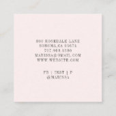 ベーカー菓子シェフベーカーズツールモノグラムのピンクS スクエア名刺 (裏面)