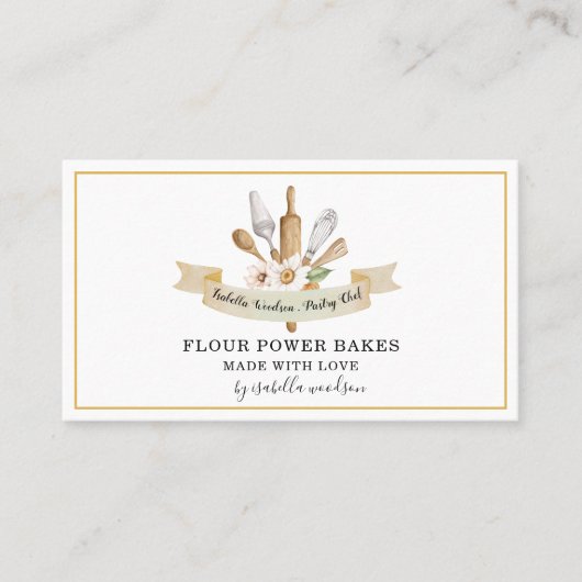 ベーカー菓子シェフベーカーズツール用品 名刺 (正面)