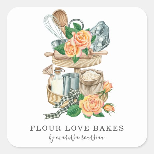 ベーカー菓子シェフベーカーズツール製品ラベル スクエアシール (正面)