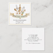 ベーカー菓子シェフベーカーズツール スクエア名刺 (正面/裏面)