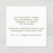 ベーカー菓子シェフ名刺 スクエア名刺 (裏面)