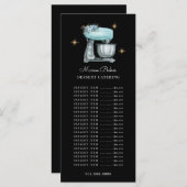 ベーカー菓子シェフ水の色のベーキング器ブラック メニュー (正面/裏面)