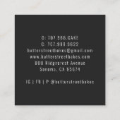 ベーカー菓子シェフ水の色のベーキング器具フローラ スクエア名刺 (裏面)