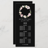 ベーカー菓子シェフ水の色のベーキング器具フローラ メニュー (正面/裏面)