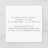 ベーカー菓子シェフ水の色シェフハットガスケース スクエア名刺 (裏面)