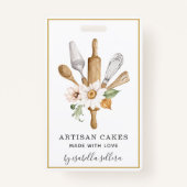 ベーカー菓子シェフ水の色ビジネスバッジ バッジ (正面)