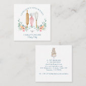 ベーカー菓子シェフ水の色ベーカーのツール スクエア名刺 (正面/裏面)