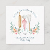 ベーカー菓子シェフ水の色ベーカーのツール スクエア名刺 (正面)