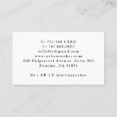 ベーカー菓子シェフ水カラーフローラツール 名刺 (裏面)