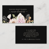 ベーカー菓子シェフ水カラーベーカーズツールブラック 名刺 (正面/裏面)