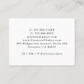 ベーカー菓子シェフ水カラーベーキングツールビジネス 名刺 (裏面)