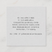 ベーカー菓子シェフ水彩ベーカーズツール スクエア名刺 (裏面)