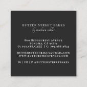 ベーカー菓子シェフ水彩ベーカーズツール スクエア名刺 (裏面)