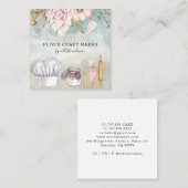 ベーカー菓子シェフ水彩ベーキング用具 スクエア名刺 (正面/裏面)