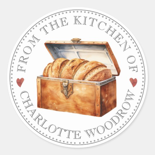 ベーカー菓子シェフ自家製パン食品ラベル ラウンドシール (正面)