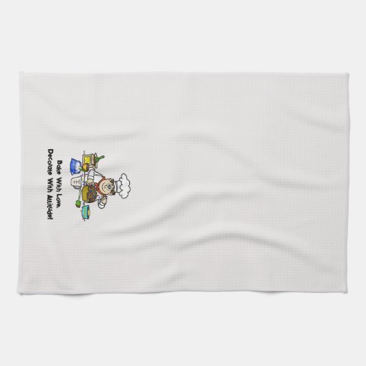 ベーカー飾のケーキのキッチンタオル キッチンタオル (横)