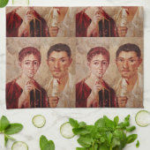 ベーカー・テレンティウス・ネオとその妻のフレスコ キッチンタオル (折り畳み)