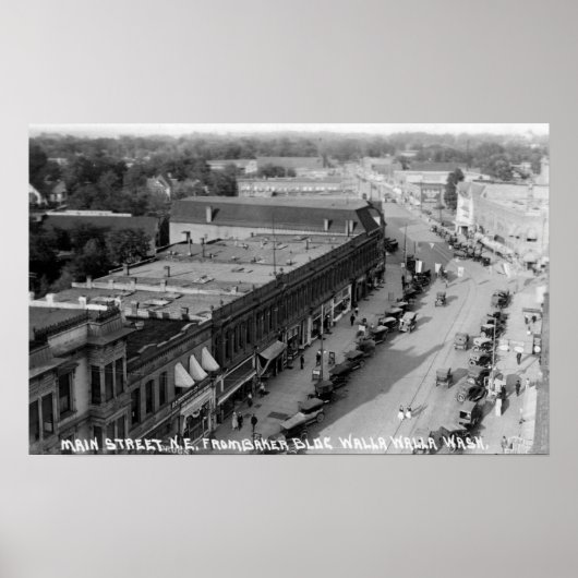 ベーカー・ビルからのメイン・セントの北東ビュー ポスター (正面)